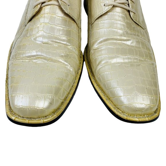 Expressions by RC Mens Retro Faux Alligator Croc Skin Dress Shoes Sz 10.5 Pearl main image 5